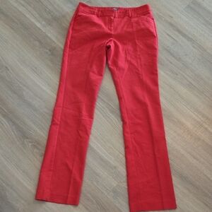 Express The Editor Red Boot-Cut Stretch Pants
